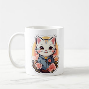 Cute Kawaii Cat Graphic Coffee Mug