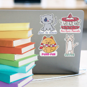 Cute Kawaii Cat Kitten Custom-Cut Vinyl Sticker