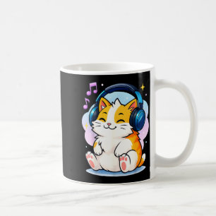 Cute Kawaii Cat Neko Funny Music Kitten Lover K-p Coffee Mug
