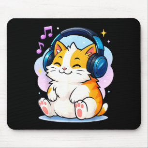 Cute Kawaii Cat Neko Funny Music Kitten Lover K-p Mouse Mat