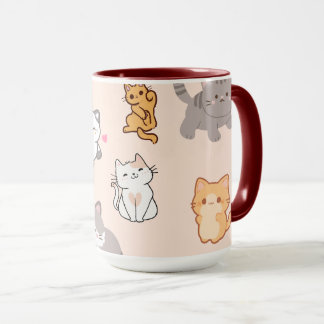 Cute Kawaii Cat Pattern Mug