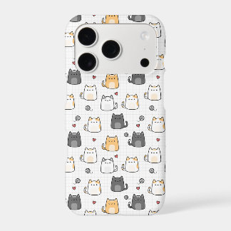 Cute Kawaii Cat Pattern Phone Case |Minimalist Cat