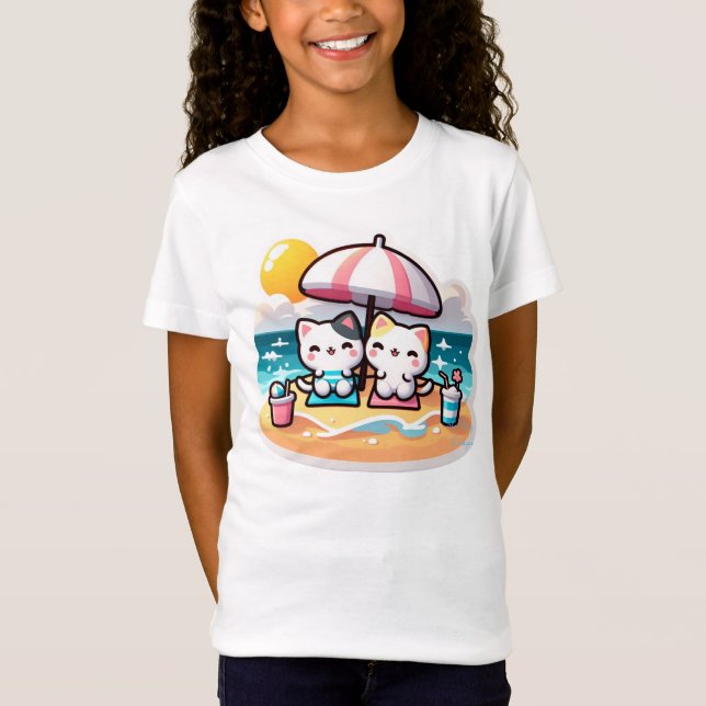 Cute kawaii cat T-Shirt (Front)