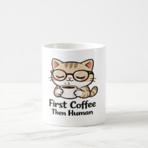 Cute Kawaii Cat Wearing Glasses - Funny Morning Co