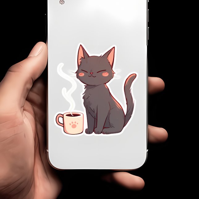 Cute Kawaii Cat with Coffee Cup (Creator Uploaded)