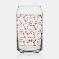 Cute Kawaii Cats and Hearts Pattern