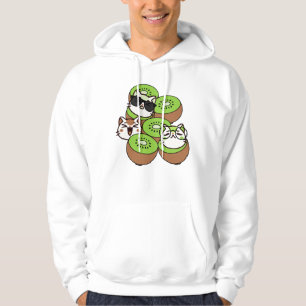Cute Kawaii Cats in Tropical Kiwi Fruit Hoodie