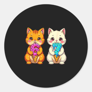 Cute Kawaii Cats Neko 67 Drip Meme Funny Six Seven Classic Round Sticker