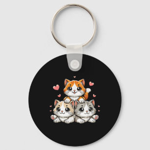 Cute Kawaii Cats Neko Funny Kitten Cat Lover Gift  Key Ring