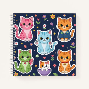 Cute Kawaii Cats Neko Funny Kitten Cat Lover Gift Notebook