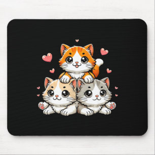 Cute kawaii cats neko funny kitten cat lover giftC Mouse Mat