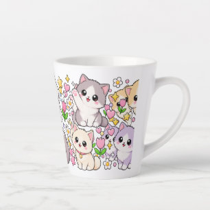 Cute Kawaii Cats – Pastel Colours, Playful & Adora Latte Mug