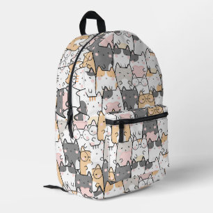 Cute Kawaii Cats Pattern Printed Backpack
