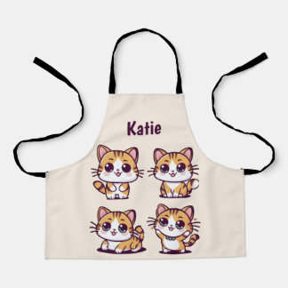 Cute Kawaii Cats posing Apron