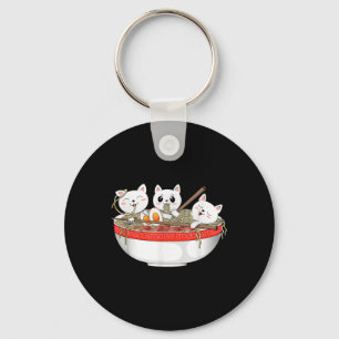 Cute Kawaii Cats Ramen Noodles Anime Japanese Cat  Key Ring