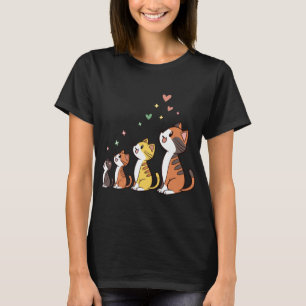 Cute Kawaii Cats Singing - Colorful Musical T-Shirt