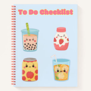 Cute Kawaii Checklist 💗✨💛🍓 Notebook