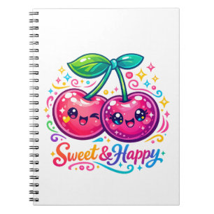 Cute Kawaii Cherries Garden Notebook