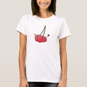 Cute kawaii cherries in love t shirt