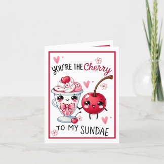 Cute Kawaii Cherry and Sundae Thank You Card