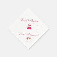 Cute Kawaii Cherry Couple Pink & Red Wedding