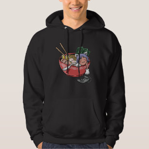Cute Kawaii Chibi Anime Cat Gamer Ramen Noodles Hoodie