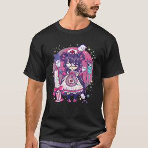 Cute Kawaii Chibi Anime Halloween Nurse Girls Kids T-Shirt