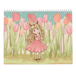 Cute Kawaii chibi girls  Calendars
