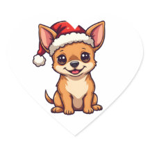 Cute Kawaii Chihuahua in Santa Hat Christmas Dog