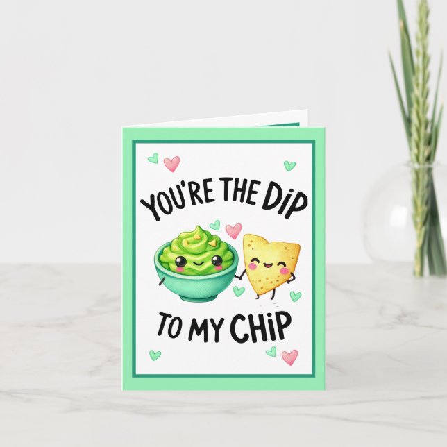 Cute Kawaii Chips and Dip Thank You Card (Front)