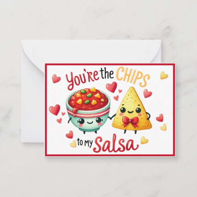 Cute Kawaii Chips and Salsa Card (Front)