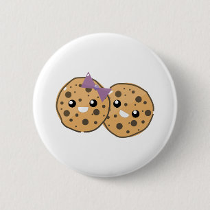 Cute Kawaii Chocolate Chip Cookie Couple 6 Cm Round Badge