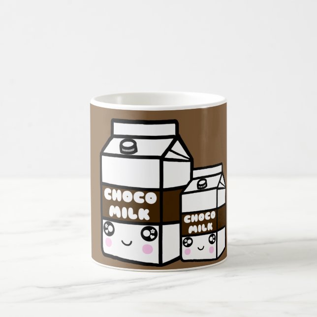 cute kawaii chocolate milk hot cocoa dairy foodie coffee mug (Center)