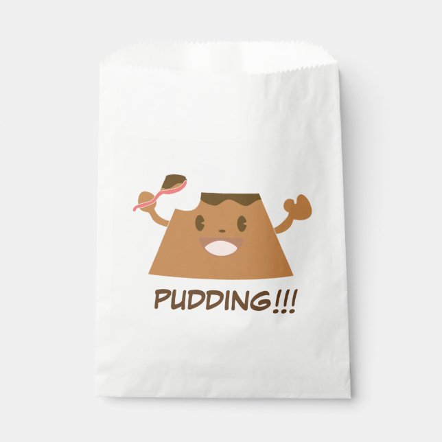 Cute Kawaii Chocolate PUDDING !!!! Favour Bags (Front)