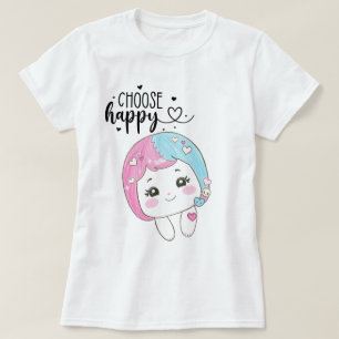 Cute Kawaii “Choose Happy”  – Adorable Posi T-Shirt