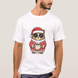 Cute Kawaii Christmas Cat T-Shirt for Men