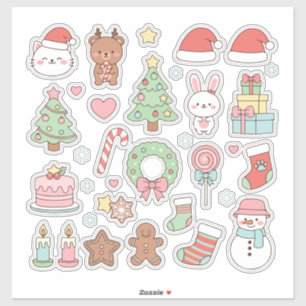 Cute Kawaii Christmas Collection: Pastel Animals