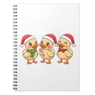 Cute Kawaii Christmas Ducks Festive Holiday Notebook