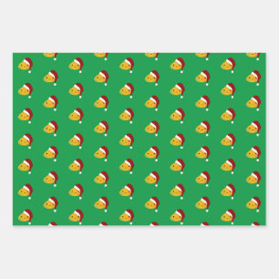 Cute Kawaii Christmas Mango Wrapping Paper Sheet