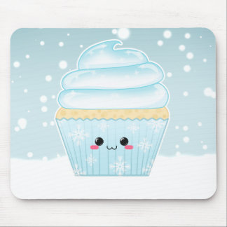 Cute Kawaii Christmas Snowflake cupcake Mouse Mat