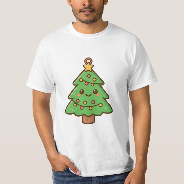 Cute Kawaii Christmas Tree Shirt • Cute Holiday Gi (Front)
