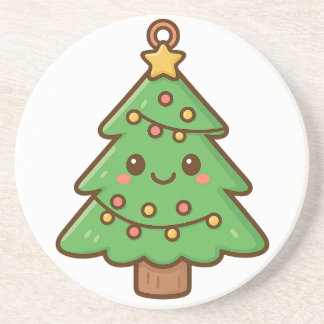 Cute Kawaii Christmas Tree Shirt • Cute Holiday Gi Coaster