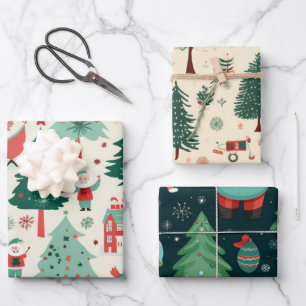Cute Kawaii Christmas  Wrapping Paper Sheet