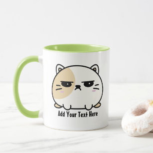 Cute Kawaii Chubby Angry Mochi Cat Mug