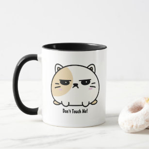 Cute Kawaii Chubby Angry Mochi Cat  Mug