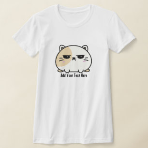 Cute Kawaii Chubby Angry Mochi Cat T-Shirt