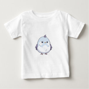Cute Kawaii Chubby Bird Cartoon - Adorable Pastel  Baby T-Shirt