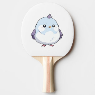 Cute Kawaii Chubby Bird Cartoon - Adorable Pastel Ping Pong Paddle