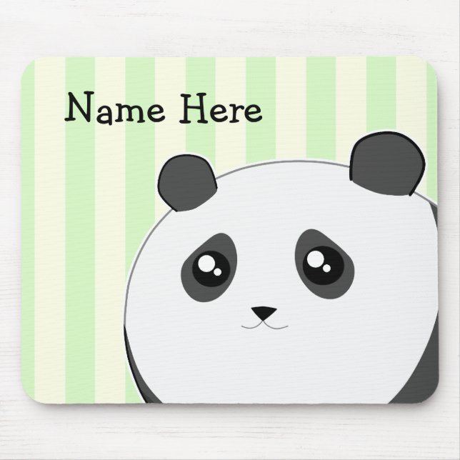 Cute Kawaii chubby panda bear Mouse Mat (Front)