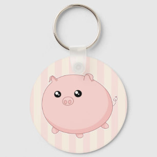 Cute Kawaii chubby pink pig Key Ring